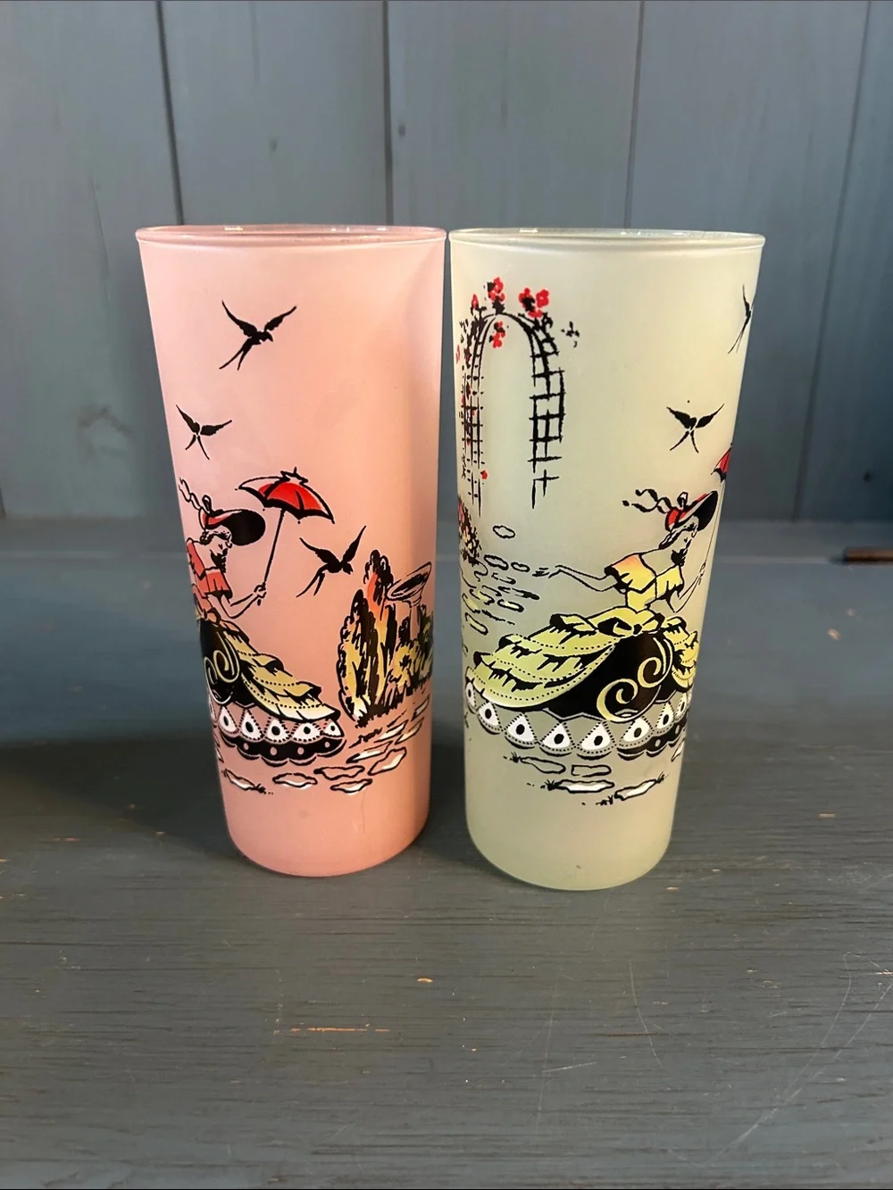 Libbey Pastel Countrygirl Glass Tumbler Set - Pink, Yellow, Cream, Light Green